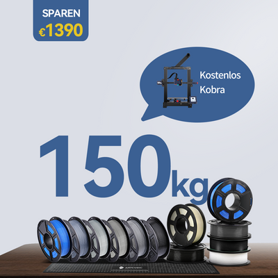 Kostenloses Kobra + 150 kg PLA-Filament-Bündel