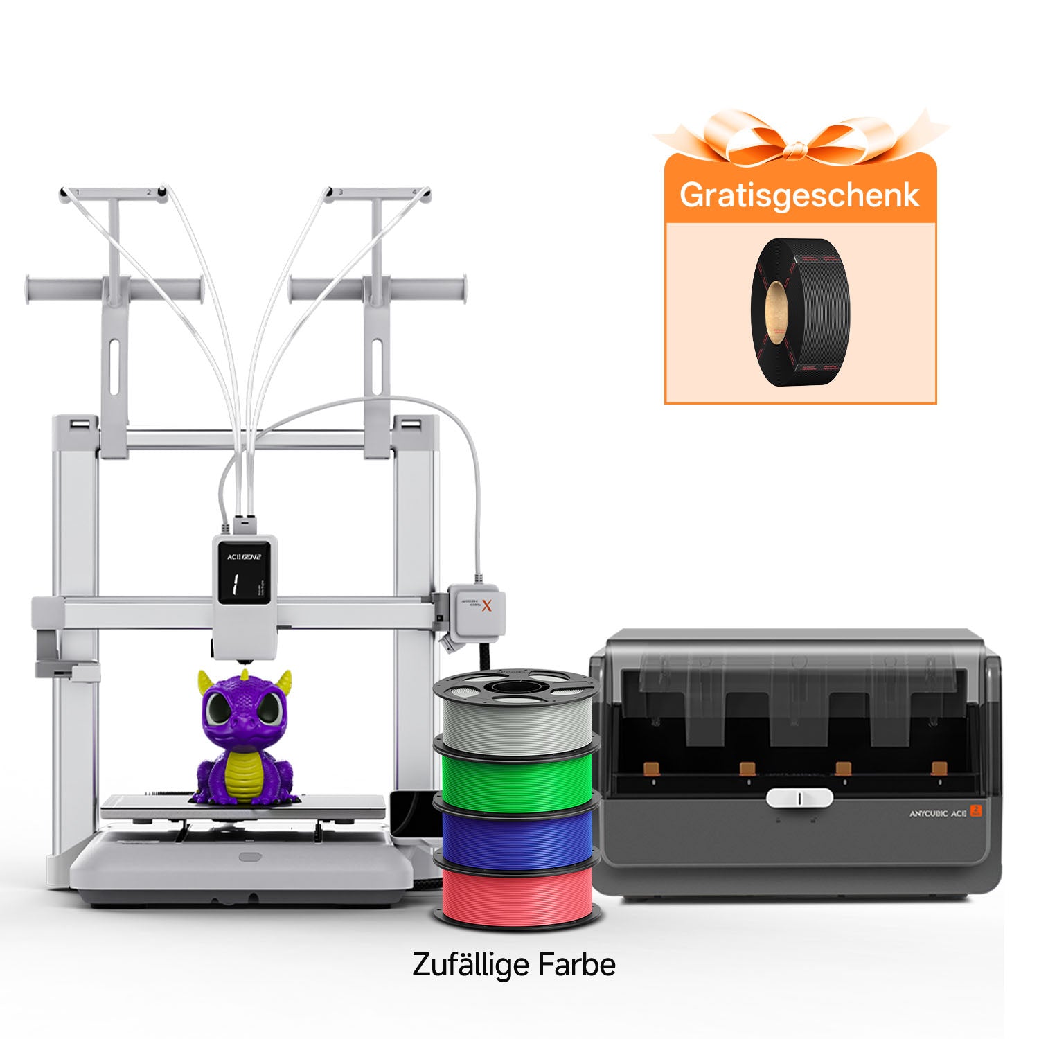 Anycubic Kobra X 4-Farb-3D-Drucker mit perfekter erster Schicht, leisem Druck und einfacher Bedienung für Einsteiger