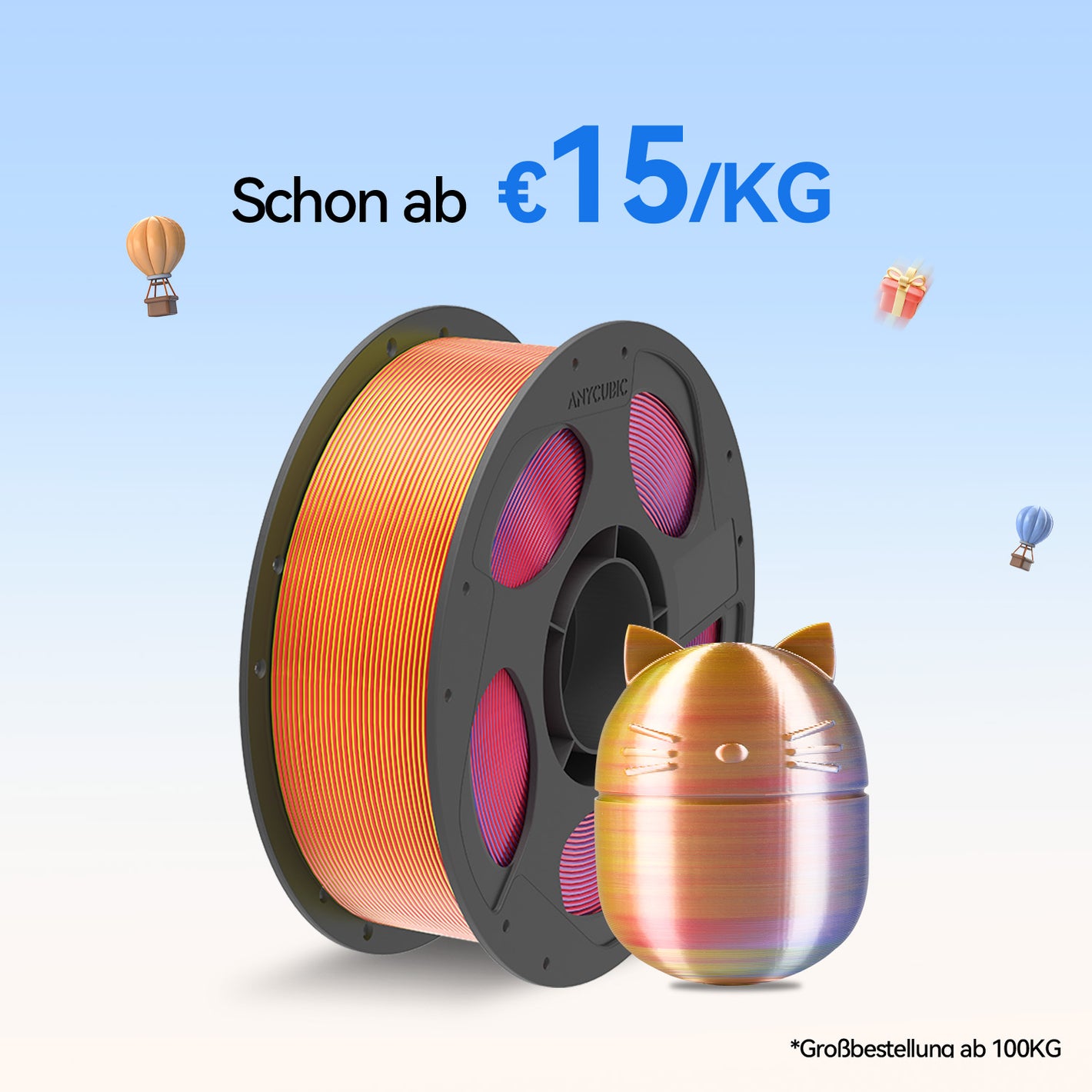 PLA Silk Dual/Tri-Color 10-100KG Angebote