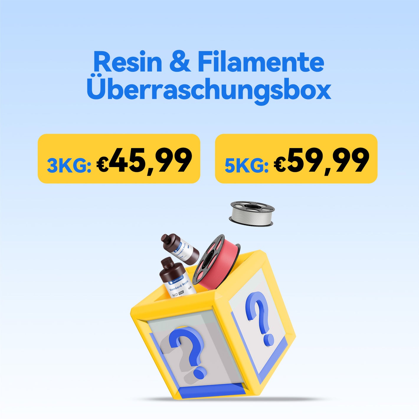 Anycubic Resin & Filamente Überraschungsbox